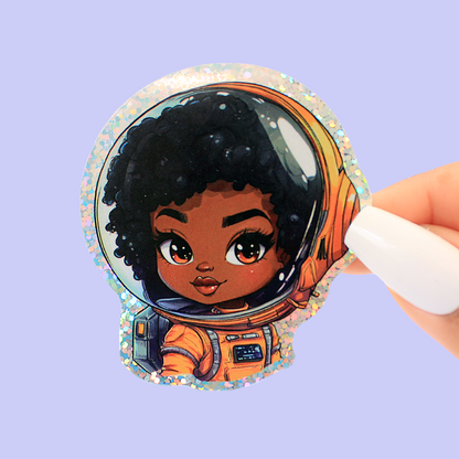 Rocket Raye Fro Friend Glitter 2.5in Sticker