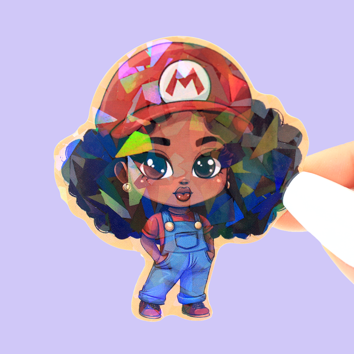 Maya the Plumber Fro Friend Glitter 2.5in Sticker